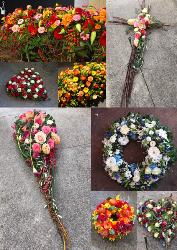 Compositions florales pour dernier hommage Chloé Savary fleuriste à Mies