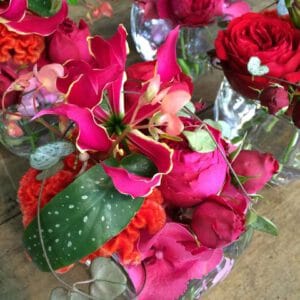 bouquet de fleurs rouge et rose galerie des créations florales
